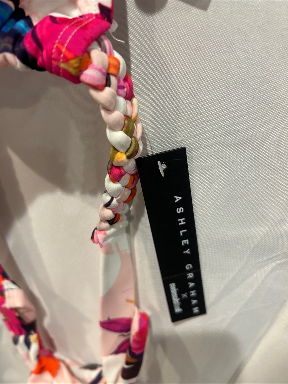 Ashley Graham Pink Floral Braided Strap Bikini Set - Picture 4 of 4